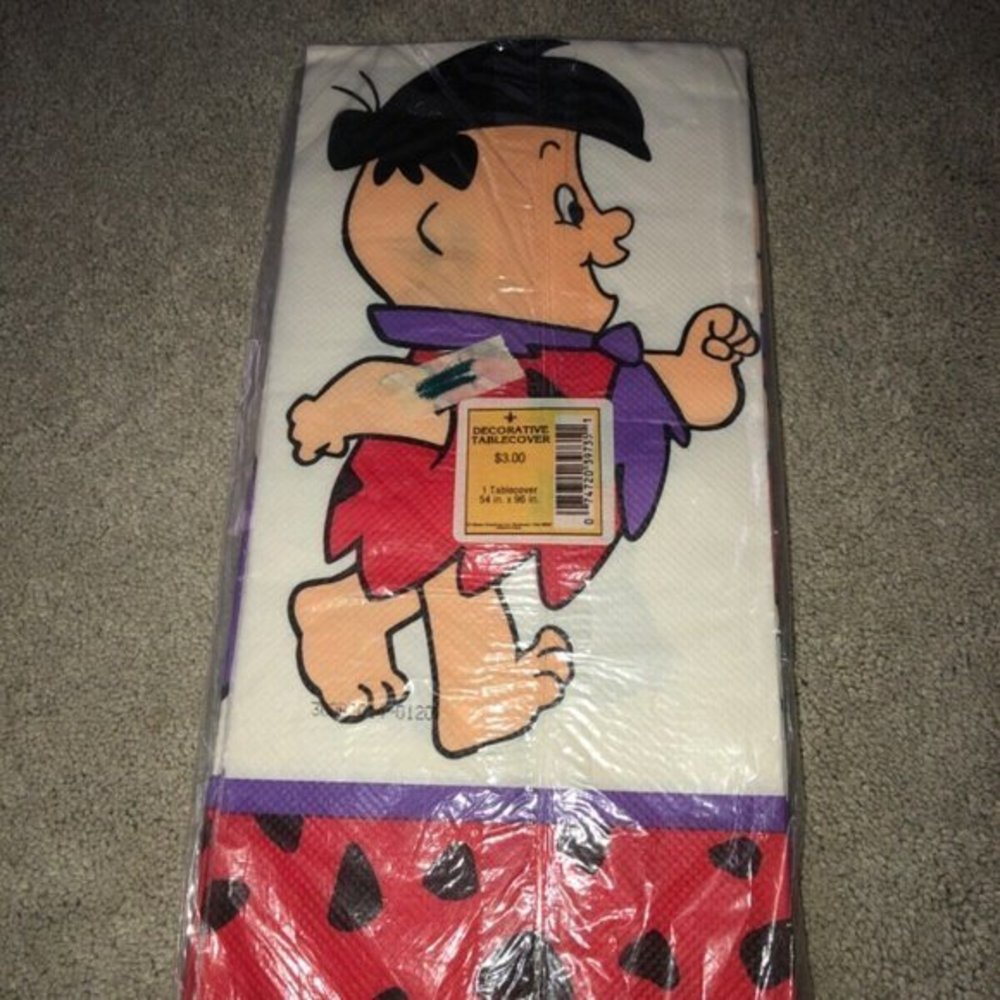 Vintage The Flinstones‎ Kids Hanna Barbera Paper Tablecover 54”x96”